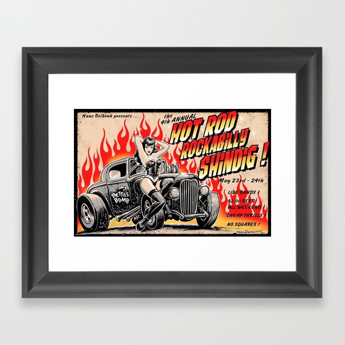 Premium Vector  Rockabilly racing with text illustration