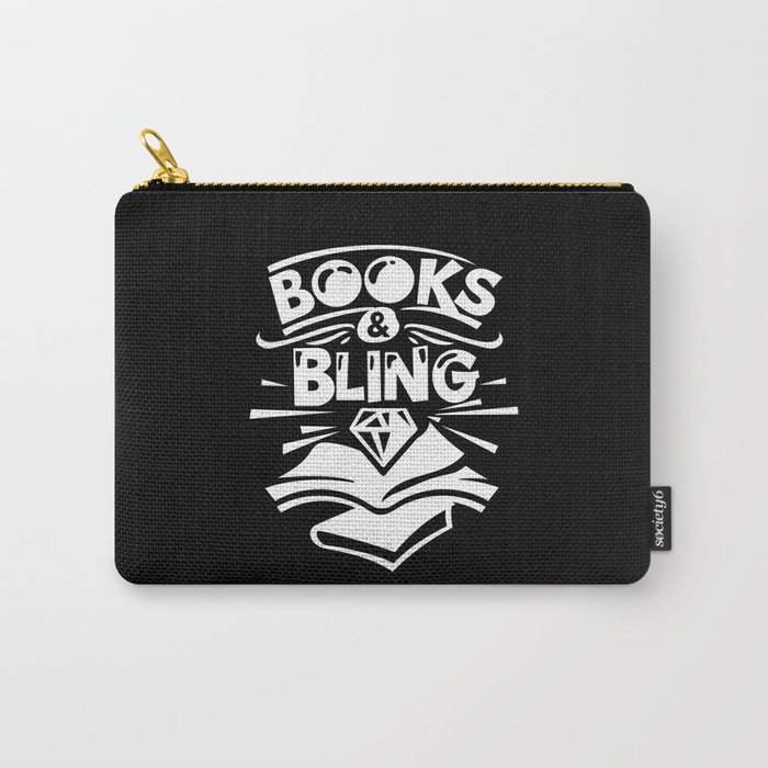 Books And Bling Cute Girly Kids Illustration Carry-All Pouch