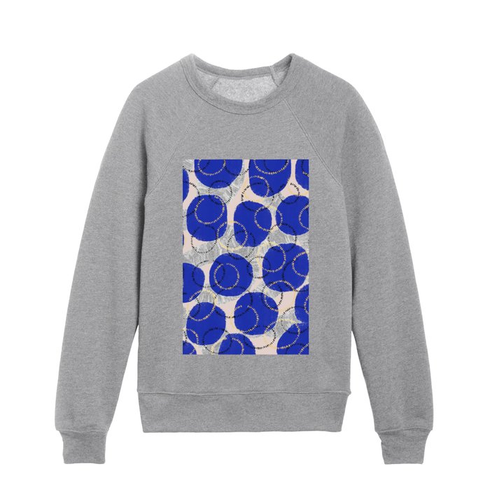 Big blue polka dot var 2 Kids Crewneck