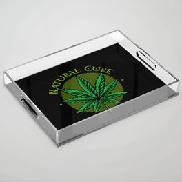 Medical Marijuana CBD Natural Cure Go Green Acrylic Tray