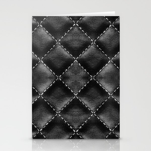 Quilted black leather pattern, bag design Stationery Cards