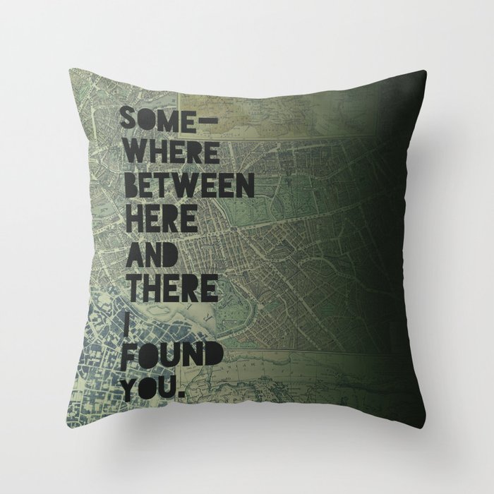 Here & There III Throw Pillow