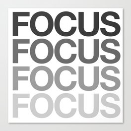 FOCUS Canvas Print | Black and White, Graphic Design, Vector, Typography 