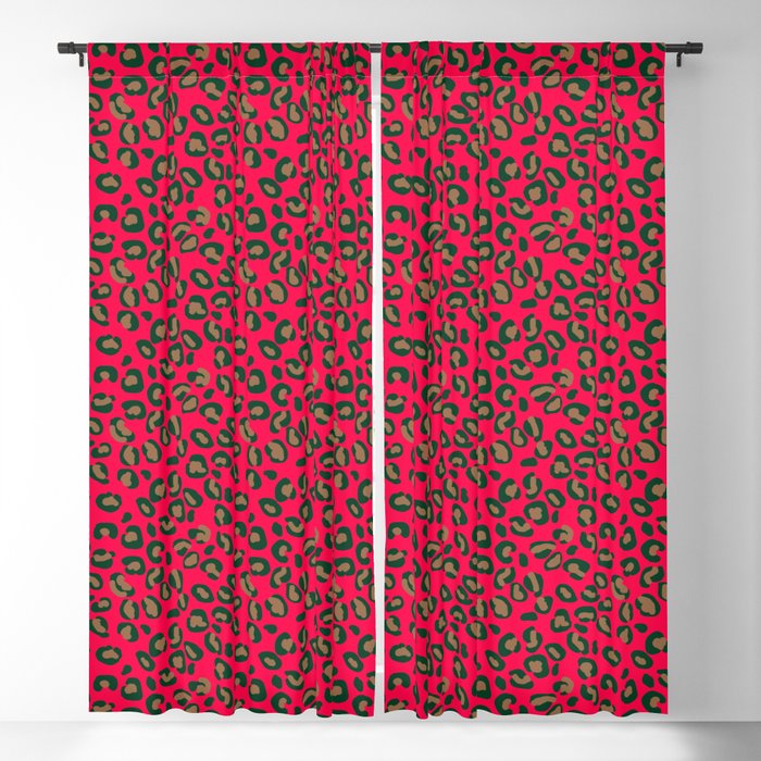 Deep Pink Rose Velvet Spotted Leopard Animal Print Pattern Blackout Curtain  by PodArtist | Society6