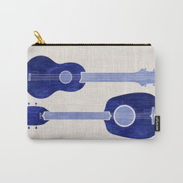 Indigo Blue Ukuleles Carry-All Pouch | Hawaiian, Uke, Indigo, Roots, Illustration, Music, Musicalinstrument, Painting, Vintage, Americana 