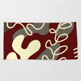 Abstract line shape fern 2 Beach Towel