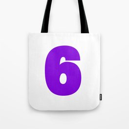 6 (Violet & White Number) Tote Bag