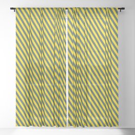 [ Thumbnail: Dark Slate Gray and Yellow Colored Lined Pattern Sheer Curtain ]