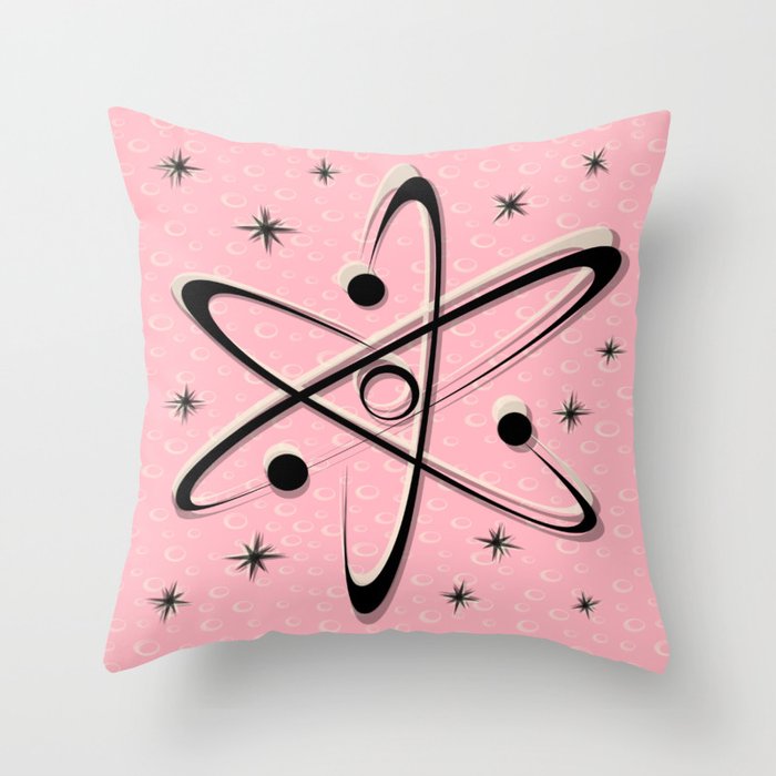 Atomic Love - Lunar Pink Throw Pillow