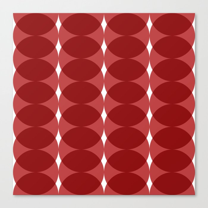 Retro psychadelic 60s 70s circles colorful getometric pattern - red Canvas Print