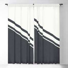 Deep Blue Modern Abstract Minimalist Blackout Curtain