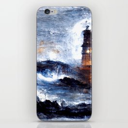 A lighthouse in the storm iPhone Skin
