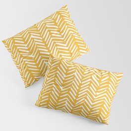 Boho Abstract Herringbone Pattern, Summer Yellow Pillow Sham