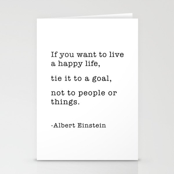 Einstein quotes about happiness Stationery Cards