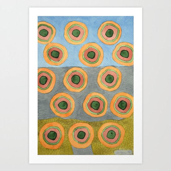 Circles in Front of the Beach Art Print