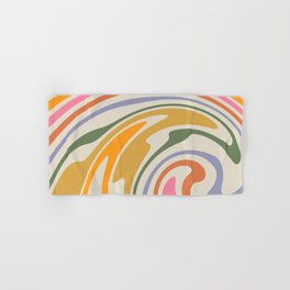 Rainbow Swirl Abstract Retro 70s  Hand & Bath Towel | Hippie, 1970S, Striped, Vintage, Swirl, Spiral, Yellow, Shapes, Abstract, Pink 
