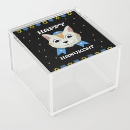 Hanukcat Cat Menorah Happy Hanukkah 2021 Acrylic Box