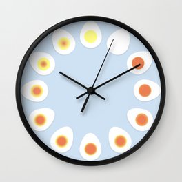 Egg-O-Clock - Blue Background Wall Clock