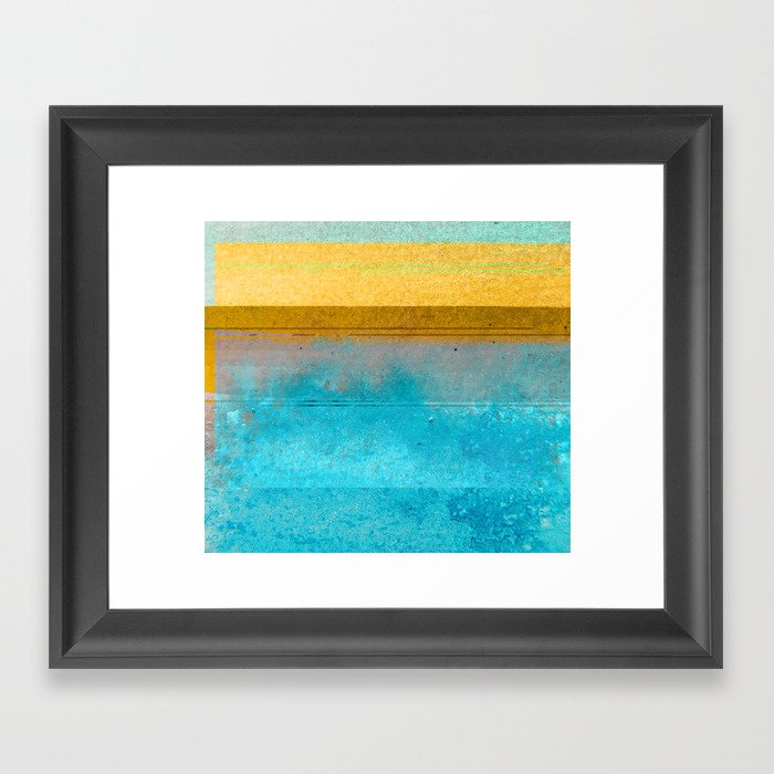 Yellow and Blue Framed Art Print