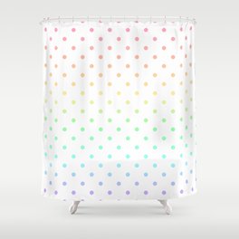 Pastel Rainbow Polka Dots Shower Curtain