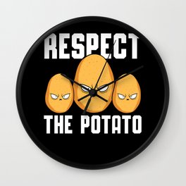 Respect The Potato Lover Spud Life Vegan Fries Tater Tots Wall Clock