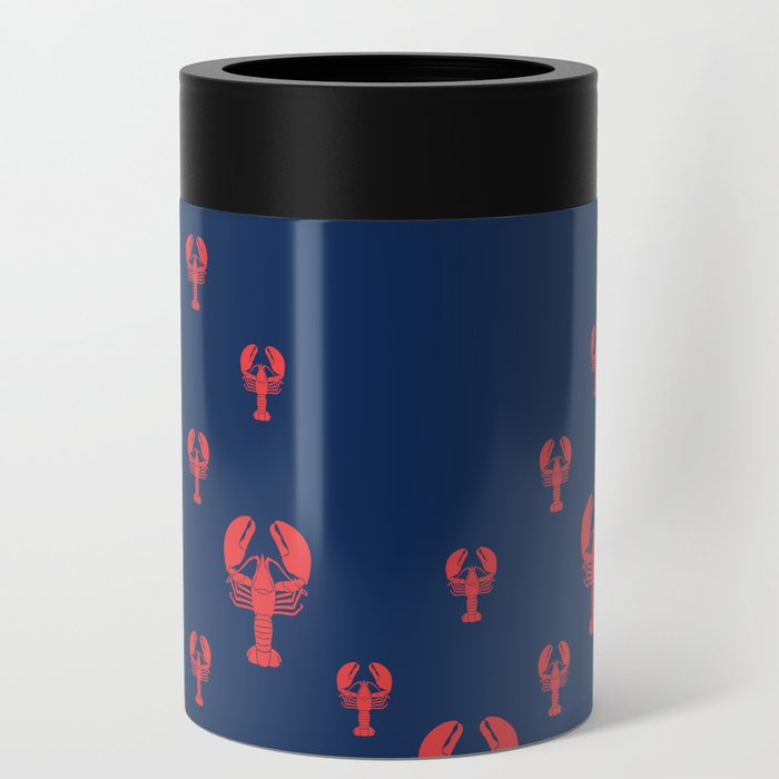 Lobster Squadron on navy background. Can Cooler