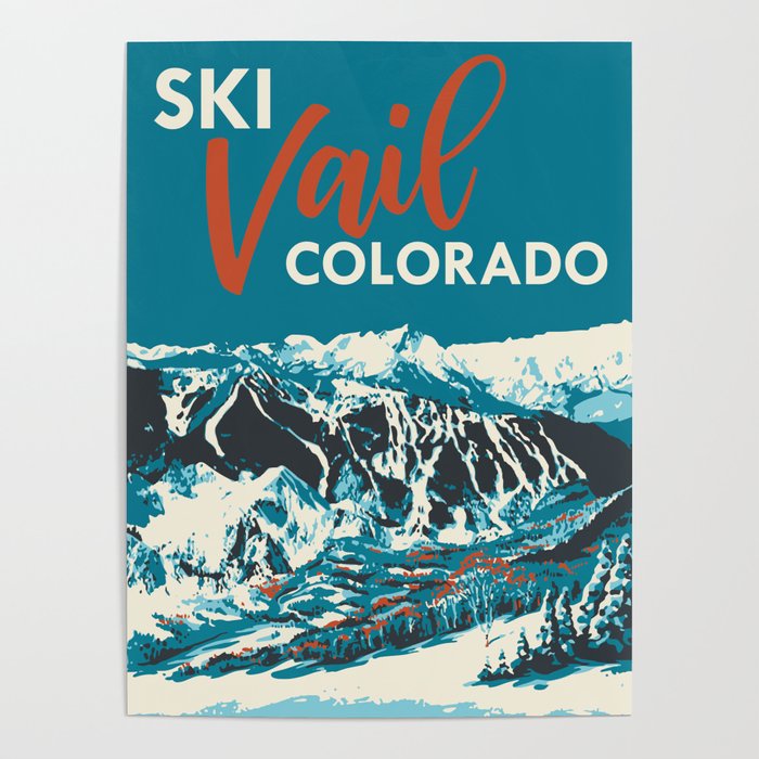 Ski Vail Colorado, vintage poster Poster | Graphic-design, Vintage, Vail, Ski, Snowboarding, Vintage-poster, Colorado, Vail-colorado, Winter, Mountain
