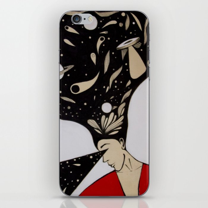 Space lady In Red iPhone Skin