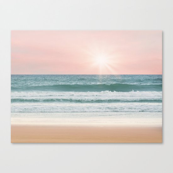 Pink pastel ocean #sunset Canvas Print