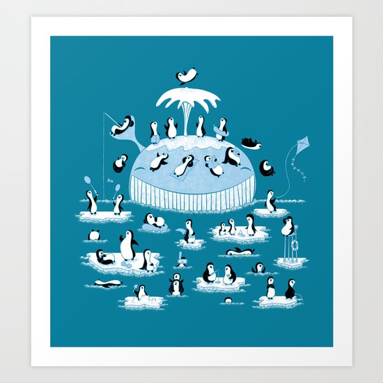 Beach Whale Art Print