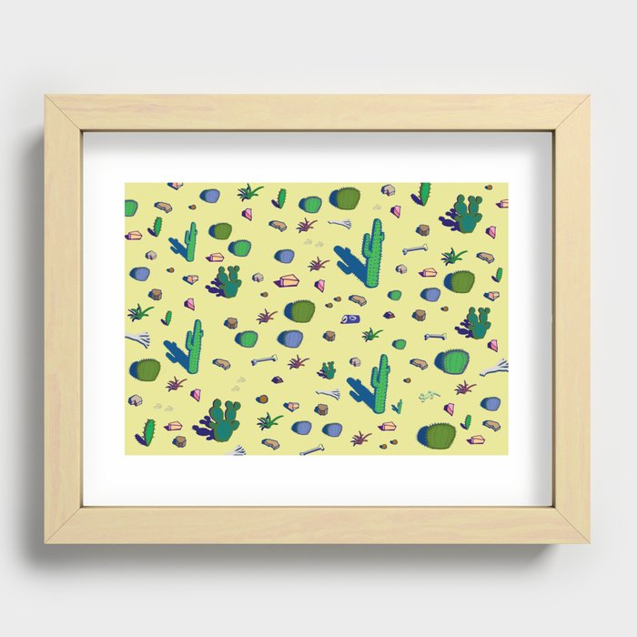 Funny Colorful Abstract Art Print - Sedona Cactus. Day Recessed Framed Print
