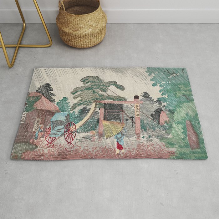 Kobayashi Kiyochika - Umewaka Shrine Rug