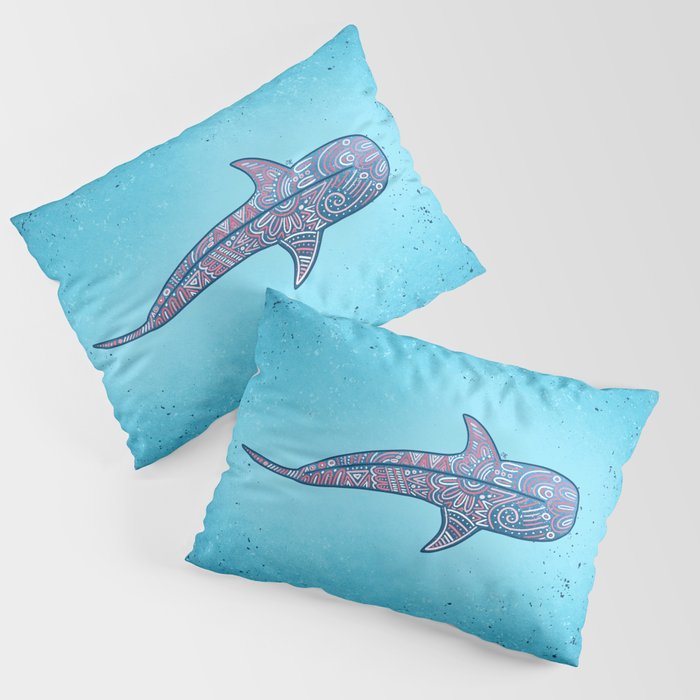 Whale Shark pink and blue Pillow Sham by Olive Ryan Art Society6