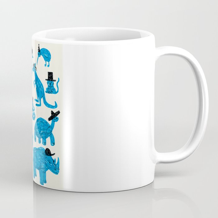 Blue Animals Black Hats Coffee Mug