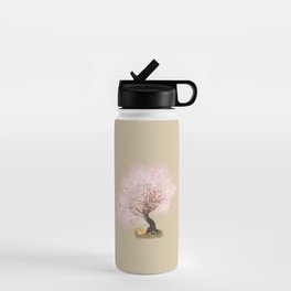 Fox Sleeping Under Cherry Blossoms Water Bottle