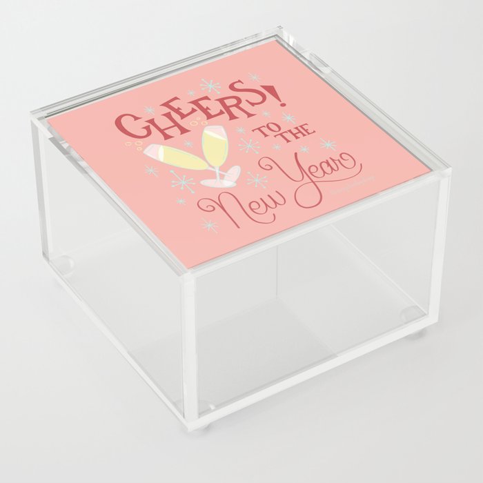 Cheers to the New Year Vintage Acrylic Box