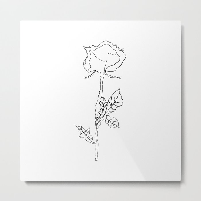 long stem rose Metal Print