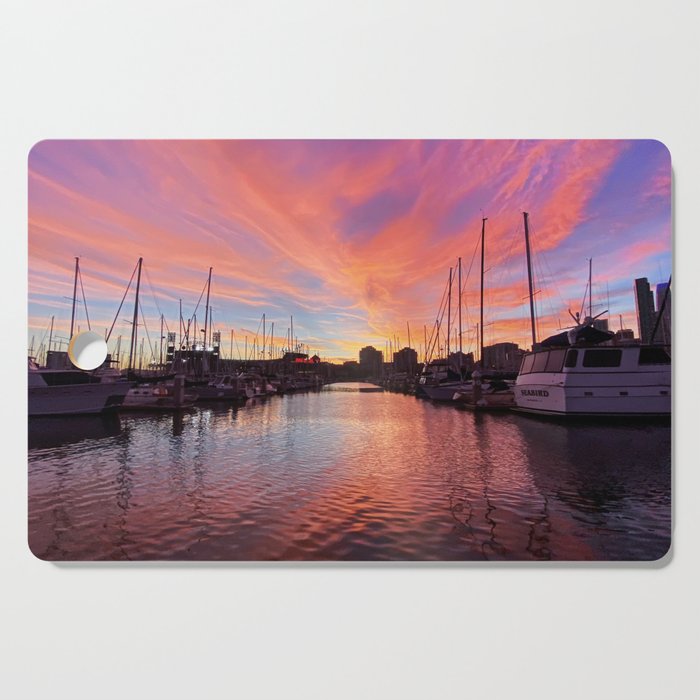 Neon Marina Sunset Cutting Board