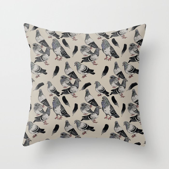 Pigeon Pattern Throw Pillow