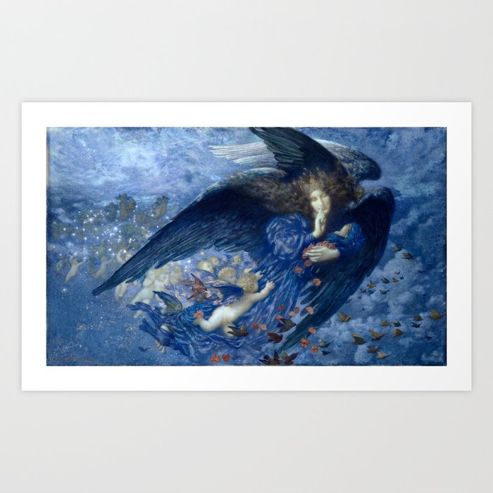 Edward Robert Hughes 1912 Night With Her Train Of Stars Art Print By Alexandra Arts