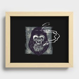 Gorilla Smoking Weed Recessed Framed Print