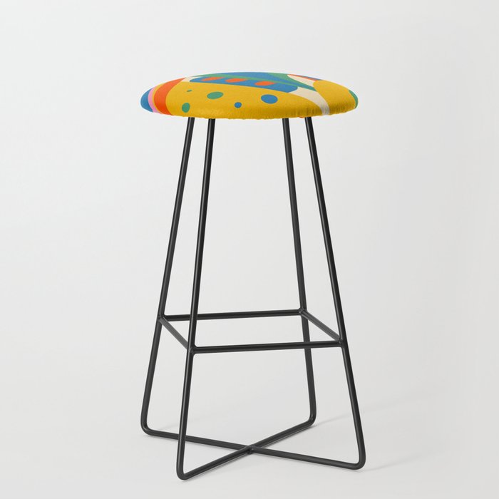 So Trippy Retro Psychedelic Abstract Pattern in Rainbow Pop Colors Bar Stool