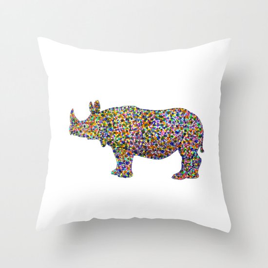 rhinocolor Throw Pillow