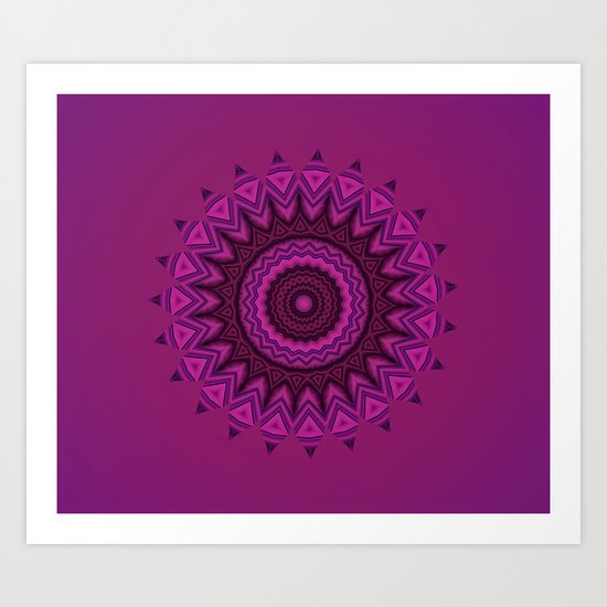Deep purple mandala Art Print
