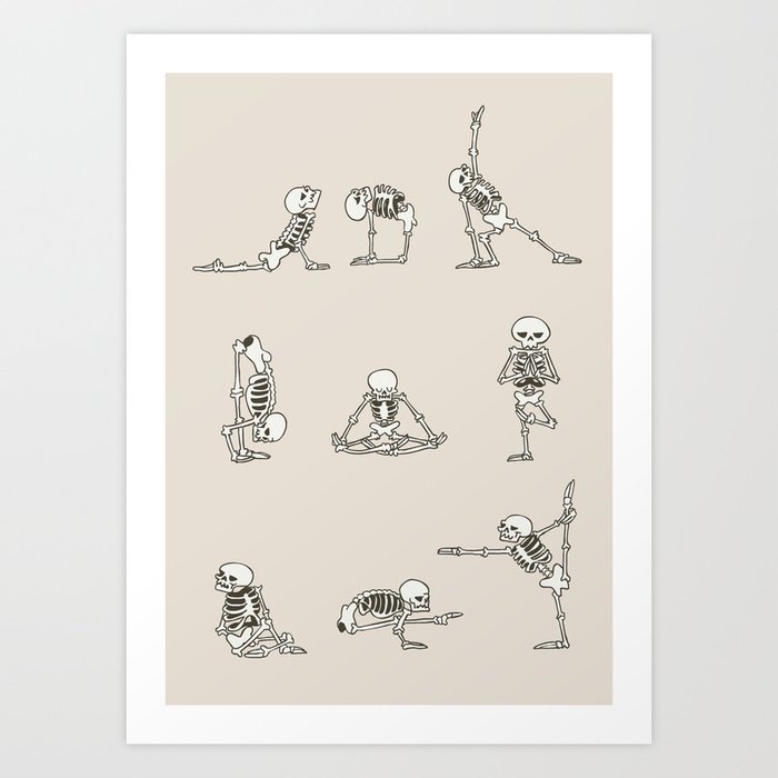 Skeleton Yoga Art Print