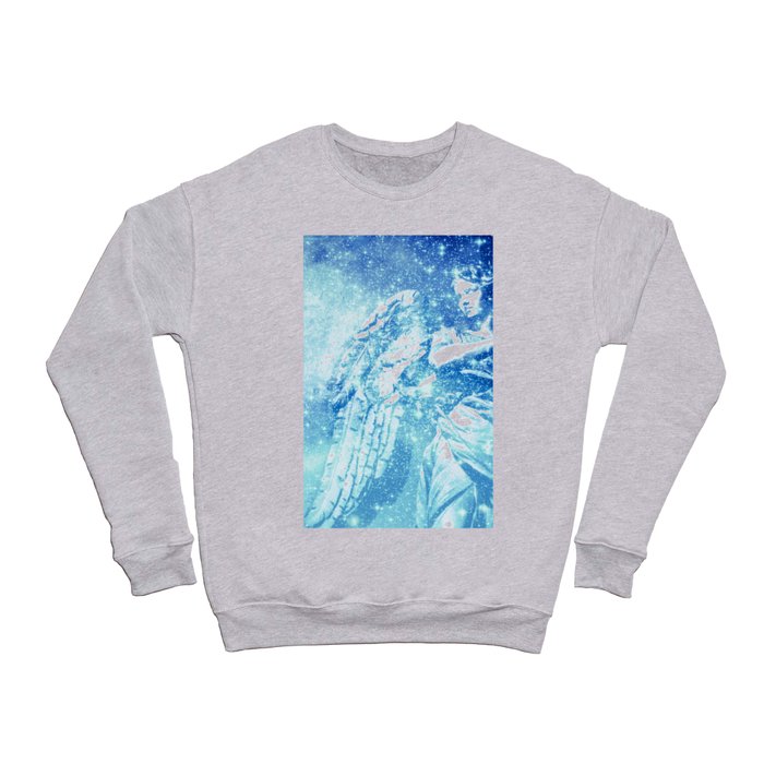 Celestial Guardian Angel Blue Crewneck Sweatshirt