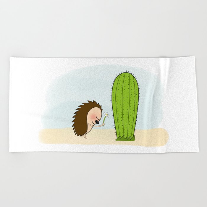Lovestruck hedgehog Beach Towel