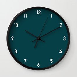 Clock numbers dark turquoise Wall Clock