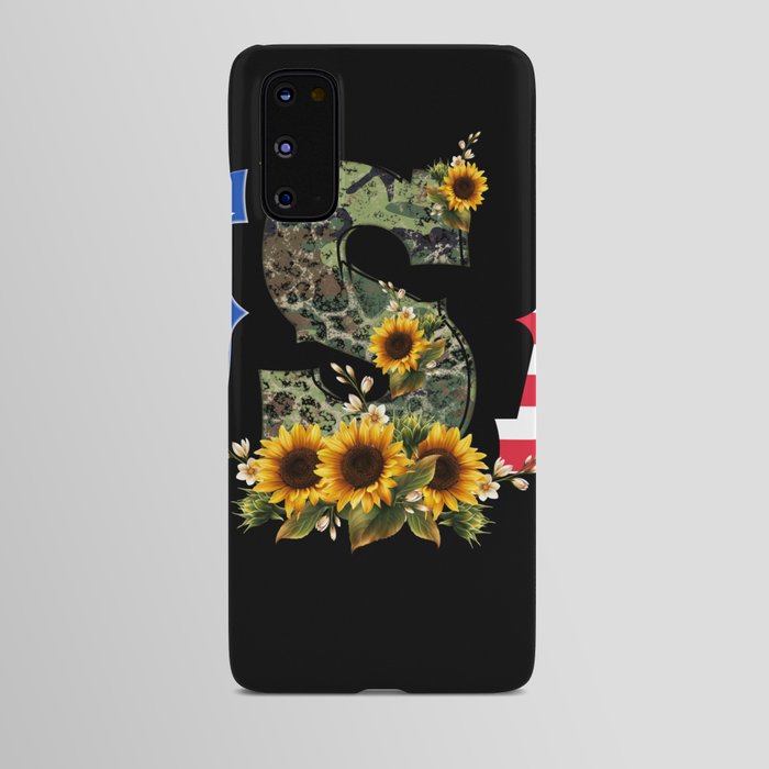 USA sunflower banner US flag 4th of July Android Case