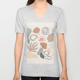 Organic abstract nature art shapes collection V Neck T Shirt